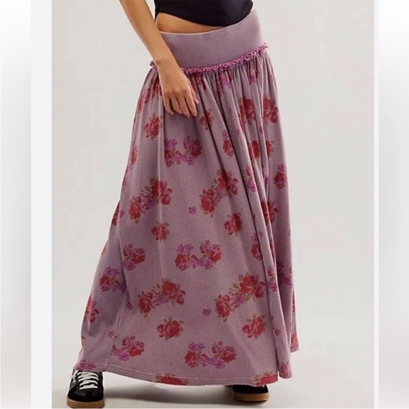 Free People Small Skirt Rosebud Maxi Floral Thermal Nirvana...
